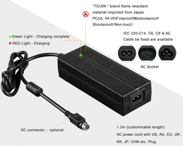 Chargeur de batterie au lithium 42V2A DC à DC