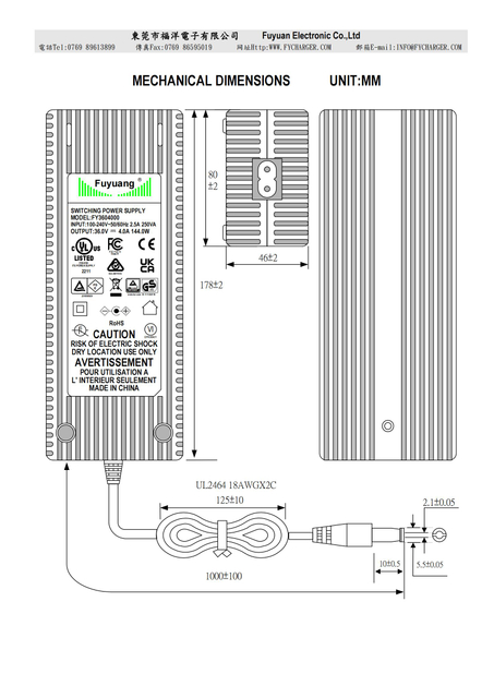 Adaptateur secteur 36V 4A 