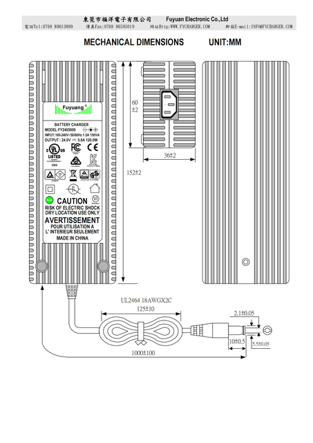 Chargeur de batterie 24V 5A